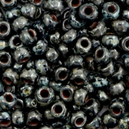 Rocailles Miyuki 6/0 Opaque picasso black 6-4511