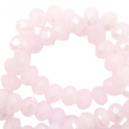 Perline sfaccettate 4x3 mm rondella rosa chiaro-effetto Pearl shine