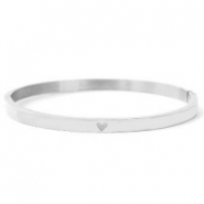 Bracciali in acciaio inossidabile con cuore argento