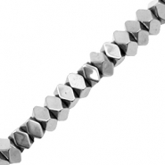 Perline di ematite sfaccettata rondella argento grigio