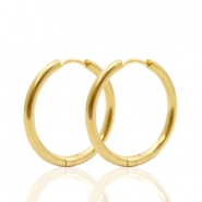 Orecchini in acciaio inossidabile 25mm a cerchio oro
