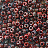 Rocailles Miyuki 8/0 Opaque picasso red 8 - 4513