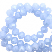 Perline sfaccettate 6x4 mm rondella blu chiaro - effetto perlato