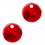 Pendenti in resina 12 mm rotondo rosso ciliegia