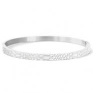 Bracciali in acciaio inossidabile con stampa serpente argento