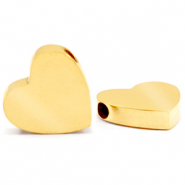 Perline in acciaio inossidabile cuore oro