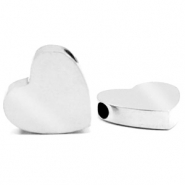 Perline in acciaio inossidabile cuore argento