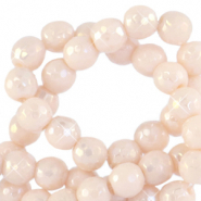Perline in pietra naturale 4 mm sfaccettata tonda avorio crema beige-rivestimento AB