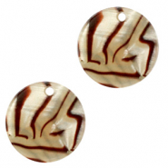Pendenti in resina 12 mm rotondo beige incenso perla