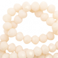 Perline sfaccettate 4x3 mm rondella beige vaniglia-effetto perlato
