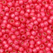 Rocailles Miyuki 8/0 Duracoat silverlined dyed flamingo pink 8-4239