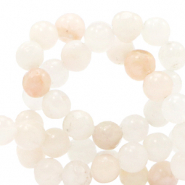 Perline in pietra naturale Quarzo 4mm bianco crema vaniglia