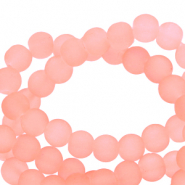 Perline di vetro 6 mm opache arancione corallo neon