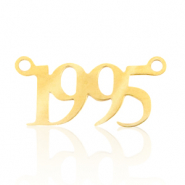 Ciondoli in acciaio inossidabile distanziatore anno 1995 oro