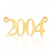 Ciondoli in acciaio inossidabile distanziatore anno 2004 oro