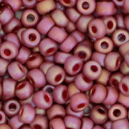 Rocailles Miyuki 6/0 Opaque glazed frosted rainbow dark red 6-4696