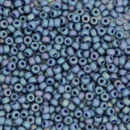 Rocailles Miyuki 11/0 Opaque glazed frosted rainbow bayberry blue 11-4703