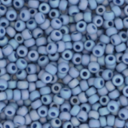 Rocailles Miyuki 11/0 Opaque glazed frosted rainbow soft blue 11-4704