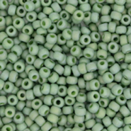 Rocailles Miyuki 11/0 Opaque glazed frosted pistachio green 11-4698