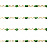 Componenti in acciaio inossidabile 1mm catena stile rosario verde marino profondo-oro