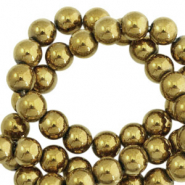Perline di ematite 6 mm tonda oro