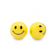 Perline in acrilico 8 mm smiley giallo