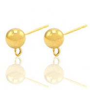 Orecchini in acciaio inossidabile con anellino oro