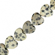 Perline in pietra naturale cuore grigio beige