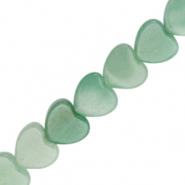 Perline in pietra naturale cuore verde turchese delicato
