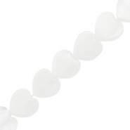 Perline in pietra naturale cuore bianco