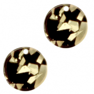 Pendenti in resina 12mm rotondo nero champagne