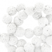 Perline in pietra naturale 6 mm pietra lavica opaca Bianco