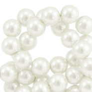 Perline di vetro con effetto perlato 4mm biancastro