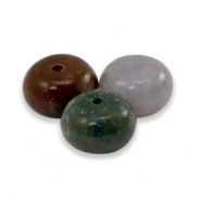 Perline di pietra naturale Calcedonio (Diaspro) a rondella 8x5mm multicolore verde