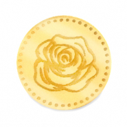 Cabochon Plexx 20mm Fiore di nascita Giugno-Rosa oro