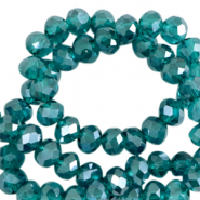 Perline sfaccettate 4x3mm rondella blu danubio-effetto perlato