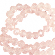 Perline sfaccettate 4x3mm rondella rosa primula-effetto perlato