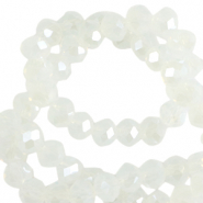 Perline sfaccettate 4x3mm rondella cristallo Transparant -effetto perlato