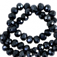 Perline sfaccettate 3x2mm rondella nero-effetto perlato