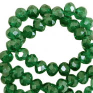 Perline sfaccettate 3x2mm rondella verde fairway-effetto perlato