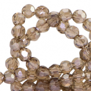Perline sfaccettate tonde 4mm topazio chiaro-effetto perlato
