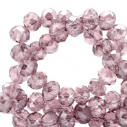 Perline sfaccettate 3x2mm rondella viola melanzana-effetto perlato