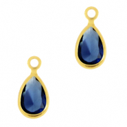 Pendenti di vetro Crystal Glass goccia Blu reale-oro