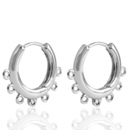 Metallo TQ in ottone orecchini a cerchio argento