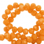 Perline sfaccettate 6x4mm rondella arancio mandarino-effetto perlato