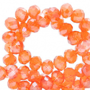 Perline sfaccettate 4x3mm rondella arancione caldo comfort-effetto perlato