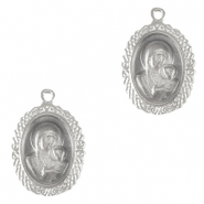 Ciondoli di metallo DQ Maria e Ges&ugrave; argento antico (privo di nichel)