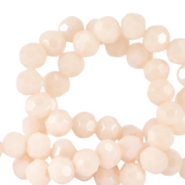 Perline sfaccettate tonde 4mm rosa conchiglia delicato-effetto perlato