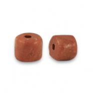 Perline di pietra naturale Marmo a dischetto 4x4mm marrone fieno