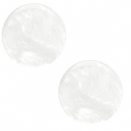 Cabochon Polaris Elements 12 mm piatto Jais Bianco